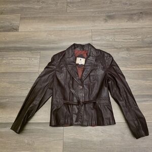 Vtg RARE 80-90s Leather Jacket Florence Tanners Italian High Quality Biker Style